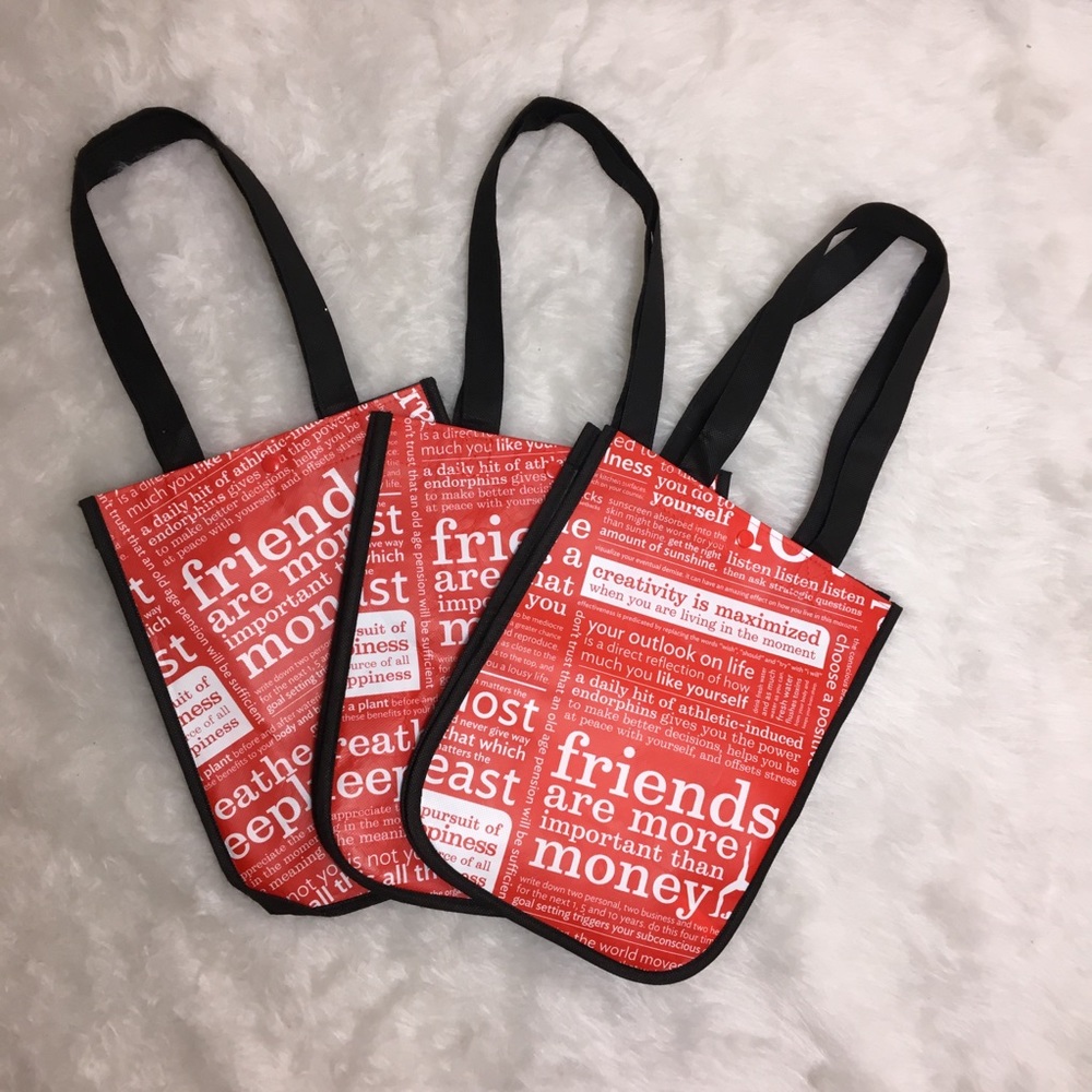 3 Reusable Lululemon Red Bags